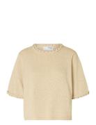 Slfalma 2/4 Knit O-Neck Tops Knitwear Jumpers Beige Selected