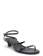 Kitten-Heel Sandals With Buckle Sandal Med Hæl Black Mango