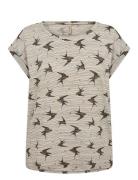 Sc-Galina Tops T-shirts & Tops Short-sleeved Beige Soyaconcept