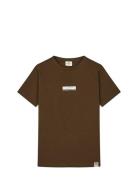 Printed Logo Thorlino Tee Tops T-Kortærmet Skjorte Brown Mads Nørgaard
