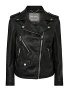 Mmmitchel Mol Leather Jacket Læderjakke Skindjakke Black MOS MOSH