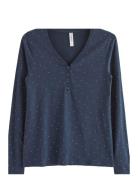 Henley Top Aop Dots Top Navy Lindex
