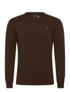 Custom Slim Fit Jersey T-Shirt Tops T-Langærmet Skjorte Brown Polo Ral...