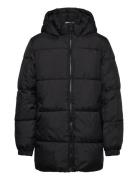 Long Coat With Padded Lining Foret Jakke Black Mango
