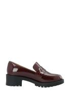 Biapearl Simple Penny Loafer Patent Aquarius Loafers Flade Sko Burgund...