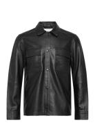 Wilden Lamb Leather Overshirt Læderjakke Skindjakke Black J. Lindeberg