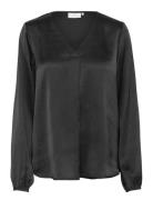 Kalana Blouse Tops Blouses Long-sleeved Black Kaffe