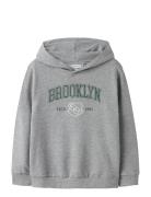 Nkmnewi Ls Nreg Sweat Wh Bru Tops Sweatshirts & Hoodies Hoodies Grey N...