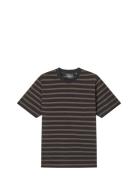 Cotton Jersey Stripe Frode Tee Tops T-Kortærmet Skjorte Black Mads Nør...