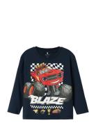 Nmmaman Blaze Ls Nreg Top Vde Tops T-shirts Long-sleeved T-Skjorte Nav...