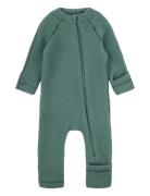 Wool Baby Suit Outerwear Fleece Outerwear Fleece Coveralls Green Mikk-...
