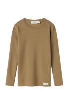Plain Tee Ls Tops T-shirts Long-sleeved T-Skjorte Beige MarMar Copenha...