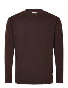 Over D Pocket Tee L/S Tops T-Langærmet Skjorte Burgundy Lindbergh