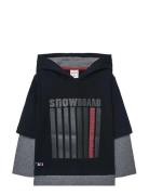 Knit Hooded T-Shirt Tops Sweatshirts & Hoodies Hoodies Black Boboli