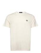 Crew Neck T-Shirt Tops T-Kortærmet Skjorte White Fred Perry