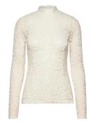 Rwdelicia Lace Ls T-Neck T-Shirt Tops T-shirts & Tops Long-sleeved Whi...