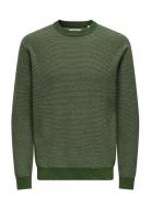 Onsmorgan 12 Structure Crew Knit Noos Tops Knitwear Round Necks Khaki ...