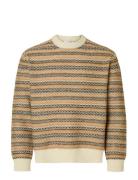 Slhrevy Ls Knit Relaxed Jac Crew Neck Tops Knitwear Round Necks Beige ...