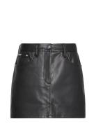 Faux Leather 5Pkt Mini Skirt Skirts Short Skirts Black Calvin Klein Je...
