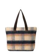 Day Woolen Check Bag Shopper Taske Navy DAY ET
