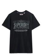 Heritage Brand Relaxed Tee Tops T-Kortærmet Skjorte Black Superdry
