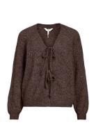 Objflora Re L/S Knit Cardigan Noos Tops Knitwear Cardigans Brown Objec...