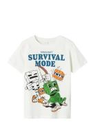 Nkmsaba Minecraft Ss Nreg Top Bfu Tops T-Kortærmet Skjorte White Name ...