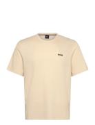 Waffle T-Shirt Tops T-Kortærmet Skjorte Cream BOSS