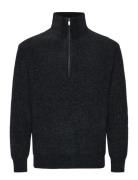 Inhunch ½ Zip Tops Knitwear Half Zip Jumpers Black INDICODE