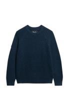 Chunky Raglan Jumper Tops Knitwear Round Necks Navy Superdry