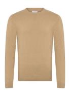 100% Recycle Knit Round Neck Tops Knitwear Round Necks Beige Lindbergh