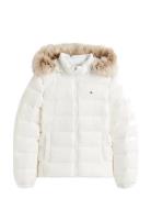 Tjw Basic Hooded Down Jacket Ext Foret Jakke White Tommy Jeans