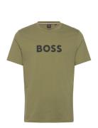 T-Shirt Rn Tops T-Kortærmet Skjorte Khaki Green BOSS