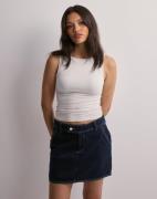 Only - Blå - Onlvilje Mw Cont Short Skirt Pnt Ek