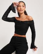 Nelly - Sort - Off Shoulder Mesh Top