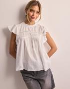 Vero Moda - Hvid - Vmtrine Sl Lace Top Wvn Ga Noos