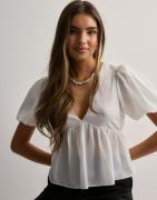 Nelly - Hvid - Cute Puff Blouse