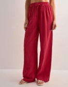 Pieces - Rød - Pcsastina Hw Wide Pants Wvn Bc