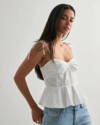 Vero Moda - Hvid - Vmasha Sl Short Top Wvn Exp SB2 Ga
