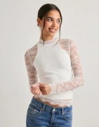 Nelly - Hvid - Lace LS Top