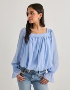 Vero Moda - Blå - Vmtilly Ls Square Neck Top Jrs Ga