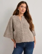 Neo Noir - Beige - Amaya Fluffy Knit Cardigan