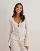 Nelly - Hvid - Crochet LS Cardigan