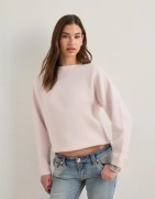 Nelly - Pink - Wide Neck Knit Sweater