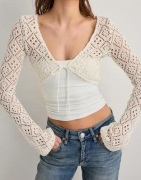 Nelly - Hvid - Crochet LS Bolero