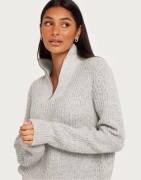 OBJECT - Grå - Objnova Stella Zipper Pullover Noos