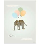 Vissevasse Plakat - 50x70 - Flying Elephant