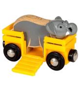 BRIO World Vogn m. Elefant - Gul 33969