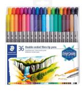 Staedtler Tuscher - 36 stk. - Dobbelt Fiberpenne