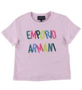 Emporio Armani T-shirt - Lyslilla m. Broderi